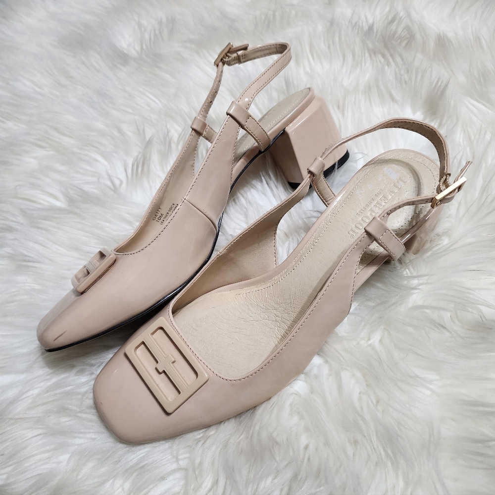 LIVERPOOL LA Leather Getty Heels Size 10M